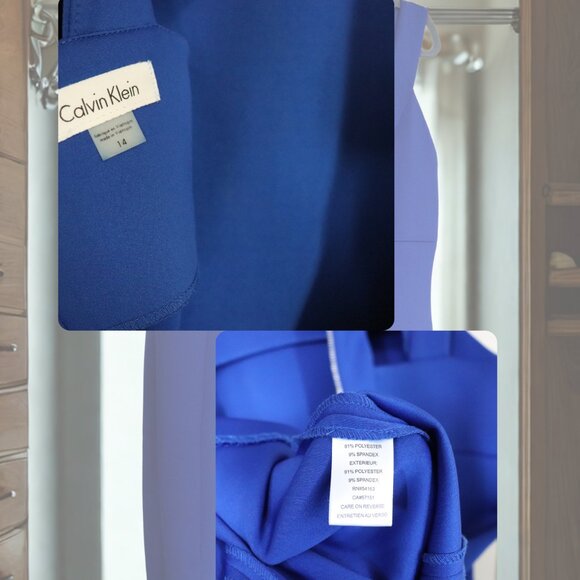 Calvin Klein Size 14 Blue Bodycon Dress - Picture 5 of 5